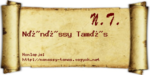 Nánássy Tamás névjegykártya