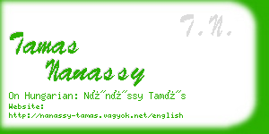 tamas nanassy business card